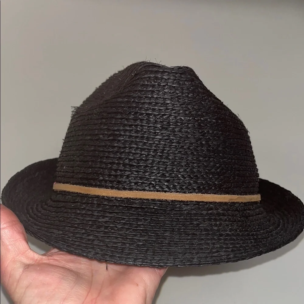Scala Black Raffia / Straw Fedora Hat one size - preowned